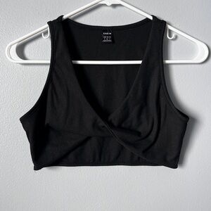 SHEIN Black Wrap Crop Top